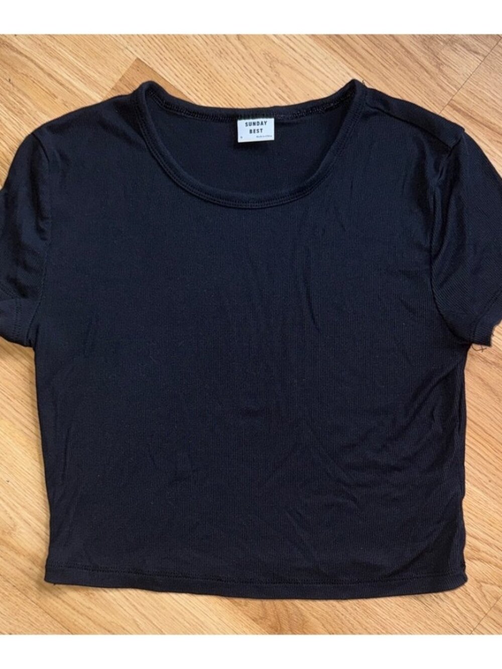 Black Crop Top Small Modal